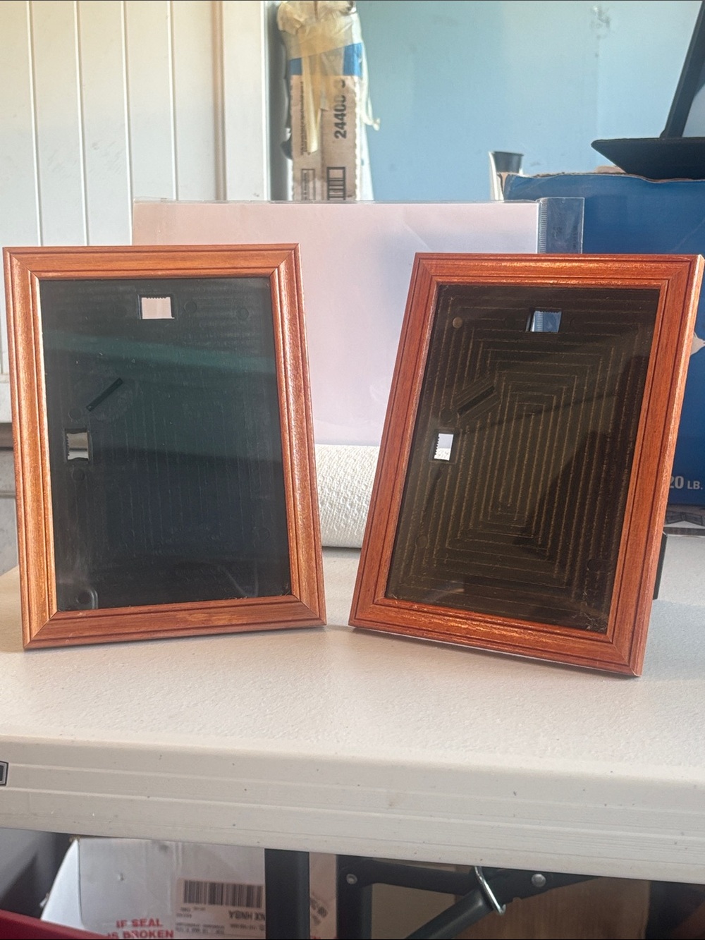 VTG Intercraft 5x7 Wood Tabletop Frames Geometric Stepped Backing-Set of 2 MCM